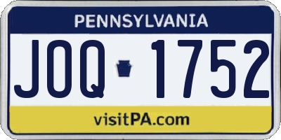 PA license plate JOQ1752