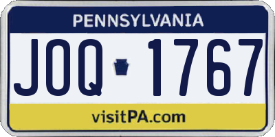 PA license plate JOQ1767