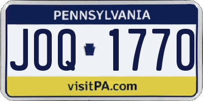 PA license plate JOQ1770