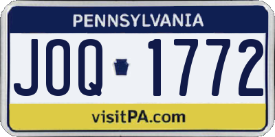 PA license plate JOQ1772