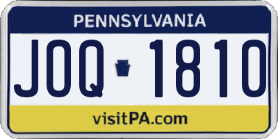 PA license plate JOQ1810