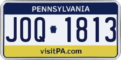 PA license plate JOQ1813