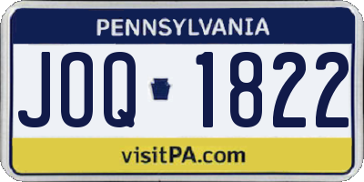PA license plate JOQ1822