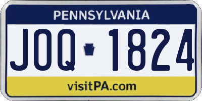 PA license plate JOQ1824