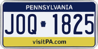PA license plate JOQ1825
