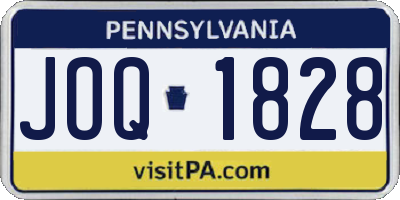 PA license plate JOQ1828