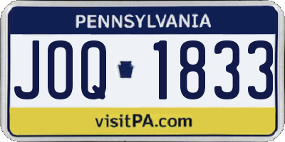 PA license plate JOQ1833