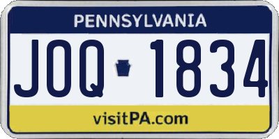 PA license plate JOQ1834