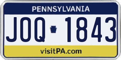 PA license plate JOQ1843