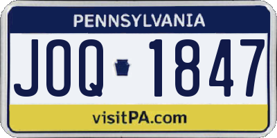 PA license plate JOQ1847