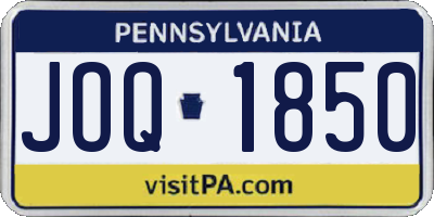 PA license plate JOQ1850