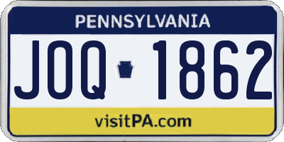 PA license plate JOQ1862