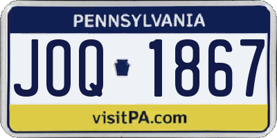 PA license plate JOQ1867