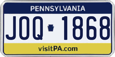 PA license plate JOQ1868