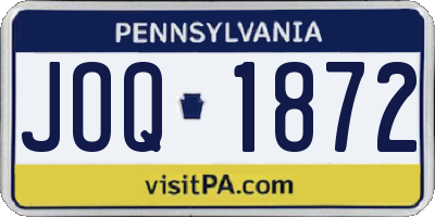 PA license plate JOQ1872