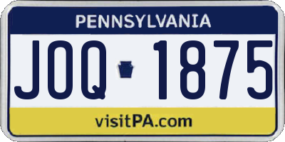 PA license plate JOQ1875