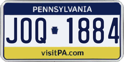 PA license plate JOQ1884
