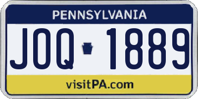 PA license plate JOQ1889
