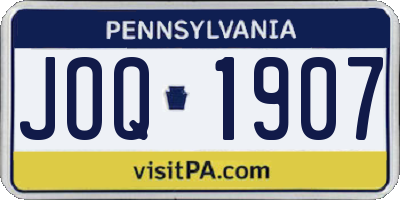 PA license plate JOQ1907