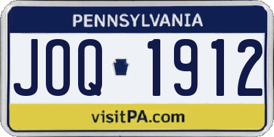 PA license plate JOQ1912