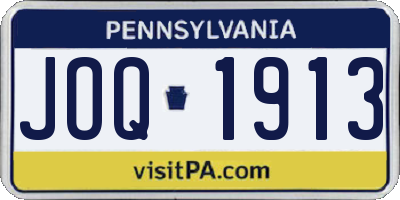 PA license plate JOQ1913