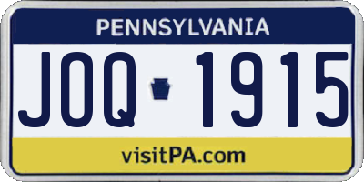PA license plate JOQ1915