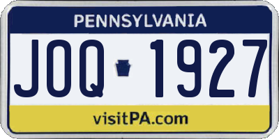 PA license plate JOQ1927