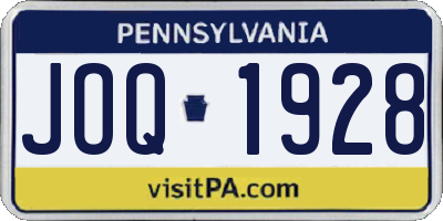 PA license plate JOQ1928
