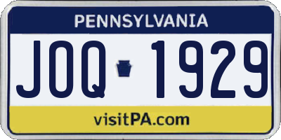 PA license plate JOQ1929