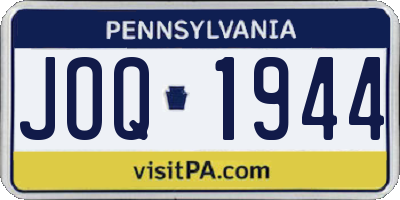 PA license plate JOQ1944