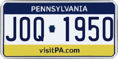 PA license plate JOQ1950