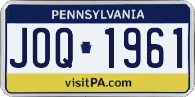 PA license plate JOQ1961