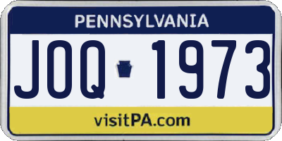 PA license plate JOQ1973