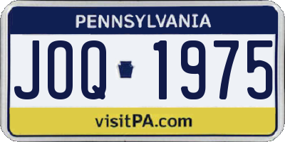PA license plate JOQ1975