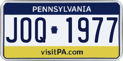 PA license plate JOQ1977