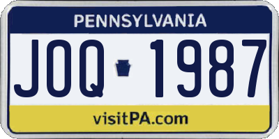 PA license plate JOQ1987