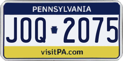 PA license plate JOQ2075