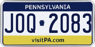 PA license plate JOQ2083