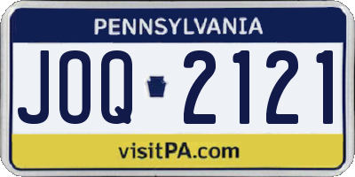 PA license plate JOQ2121