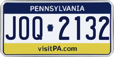 PA license plate JOQ2132
