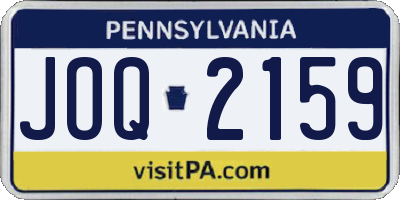 PA license plate JOQ2159