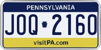PA license plate JOQ2160