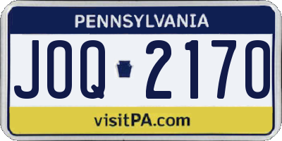 PA license plate JOQ2170