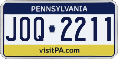 PA license plate JOQ2211