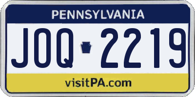 PA license plate JOQ2219