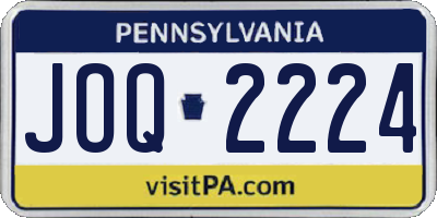 PA license plate JOQ2224