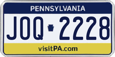 PA license plate JOQ2228