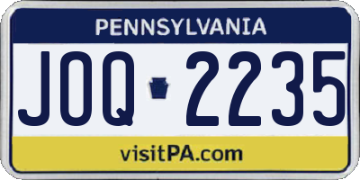 PA license plate JOQ2235