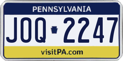 PA license plate JOQ2247