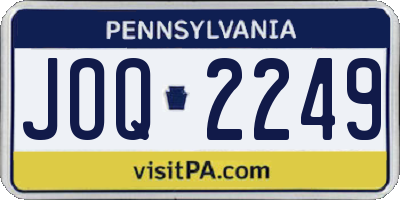 PA license plate JOQ2249